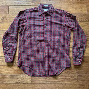 Red and Green Plaid Limberjack Casual Button Doen Shirt men’s XL 16-36